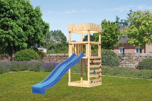 2532601 spielturm ritterburg loewenherz mit 2 5m rutsche