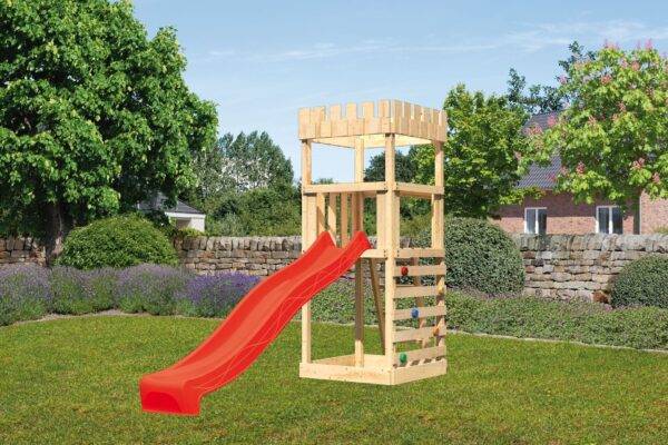 2532602 spielturm ritterburg loewenherz mit 2 5m rutsche