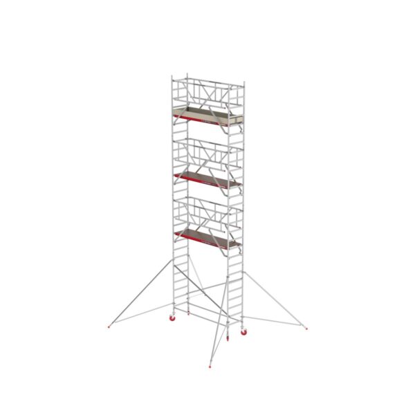 altrex rs tower 41 holzplattform 0 75m x 2 45m mit safe quick arbeitshoehe 9 2 m