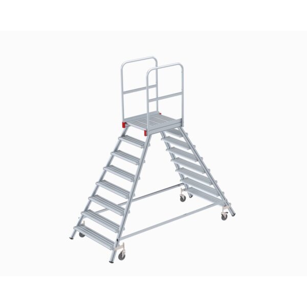 euroline mobile podesttreppe podestleiter zweiseitig begehbar nr 516 2 x 8 stufen