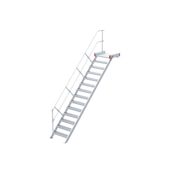 euroline podesttreppe 45 grad 1000 mm stufenbreite 1 treppen podestgelaender 14 stufen