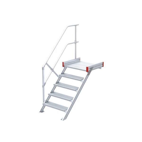 euroline podesttreppe 45 grad 1000 mm stufenbreite 1 treppen podestgelaender 5 stufen