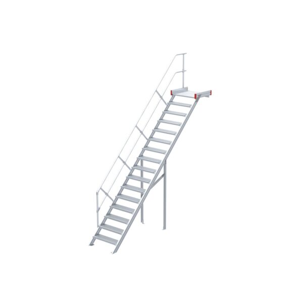 euroline podesttreppe 45 grad 600 mm stufenbreite 1 treppen podestgelaender 16 stufen