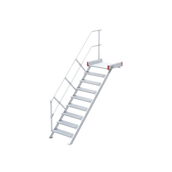 euroline podesttreppe 45 grad 600 mm stufenbreite 1 treppen podestgelaender 9 stufen