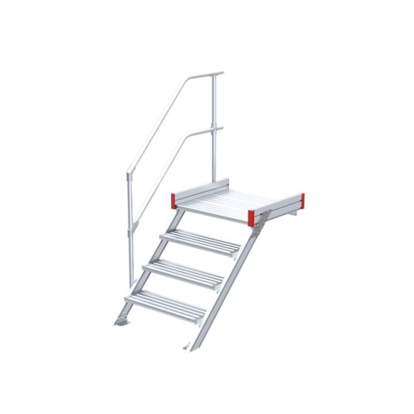 euroline podesttreppe 45 grad 800 mm stufenbreite 1 treppen podestgelaender 4 stufen