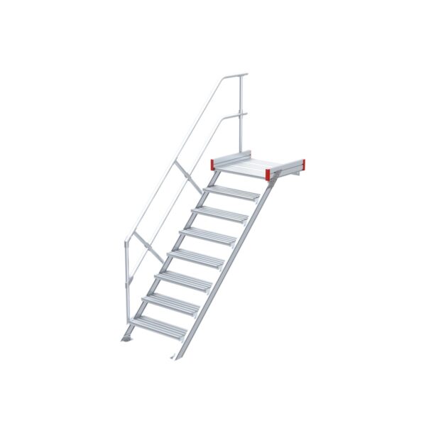 euroline podesttreppe 45 grad 800 mm stufenbreite 1 treppen podestgelaender 8 stufen