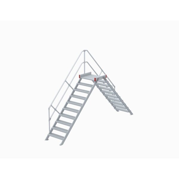 euroline uebergang 45 grad 1000 mm stufenbreite 1 treppen podestgelaender 10 stufen