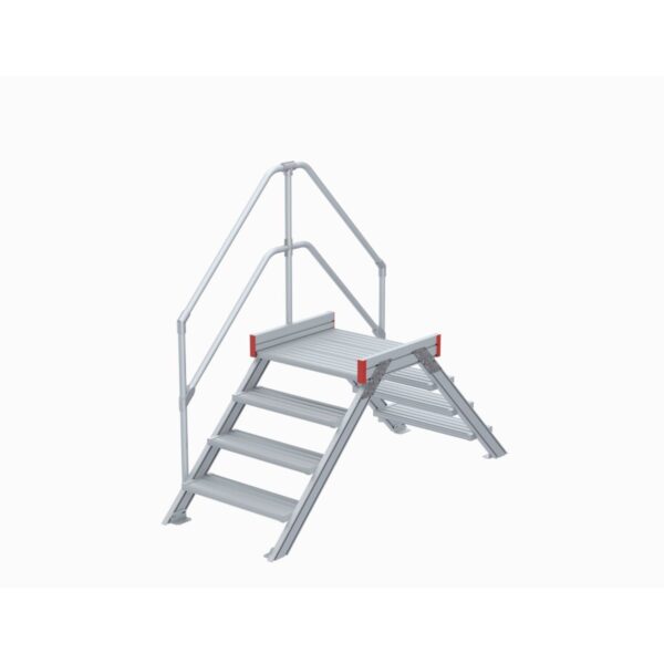 euroline uebergang 45 grad 1000 mm stufenbreite 1 treppen podestgelaender 4 stufen