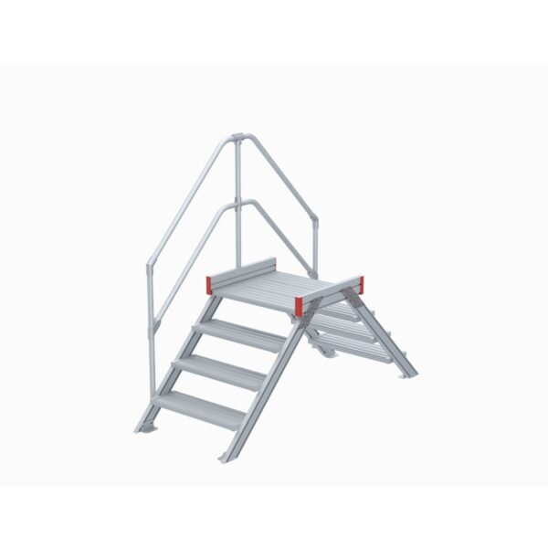 euroline uebergang 45 grad 600 mm stufenbreite 1 treppen podestgelaender 4 stufen