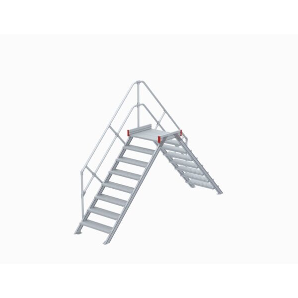 euroline uebergang 45 grad 600 mm stufenbreite 1 treppen podestgelaender 8 stufen