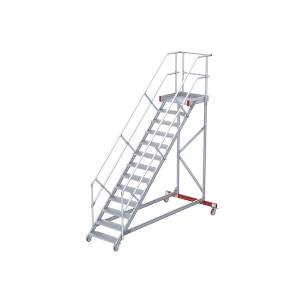 euroline wartungsbuehne 45 grad 1000 mm stufenbreite 2 handlaeufe 3 podestgel 13 stufen