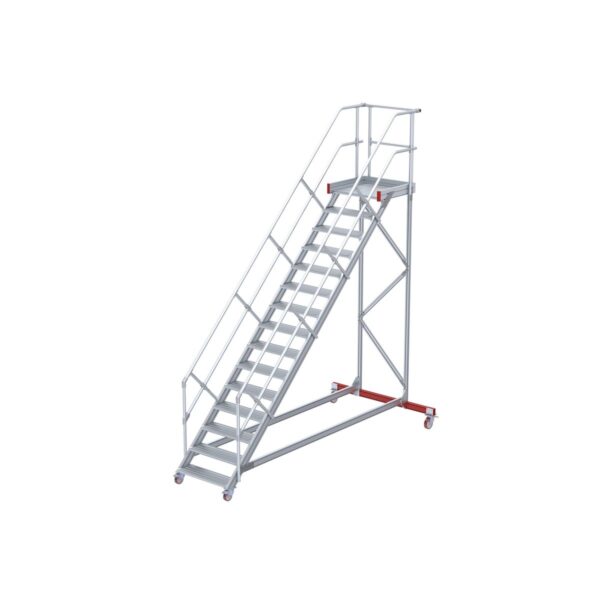 euroline wartungsbuehne 45 grad 600 mm stufenbreite 2 handlaeufe 3 podestgel 15 stufen