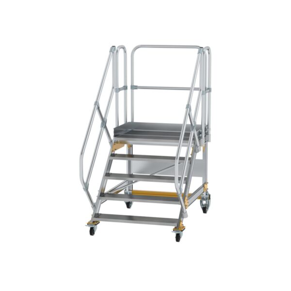 guenzburger steigtechnik plattformtreppe 45 fahrbar stufenbreite 1000mm 5 stufen aluminium geriffelt