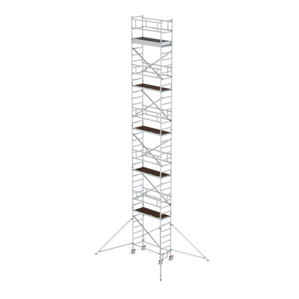 guenzburger steigtechnik rollgeruest 0 75 x 1 80 m mit plattform im 2 m abstand ausleger plattformhoehe 10 35 m