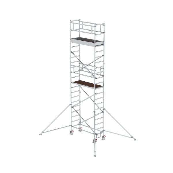 guenzburger steigtechnik rollgeruest 0 75 x 1 80 m mit plattform im 2 m abstand ausleger plattformhoehe 5 35 m