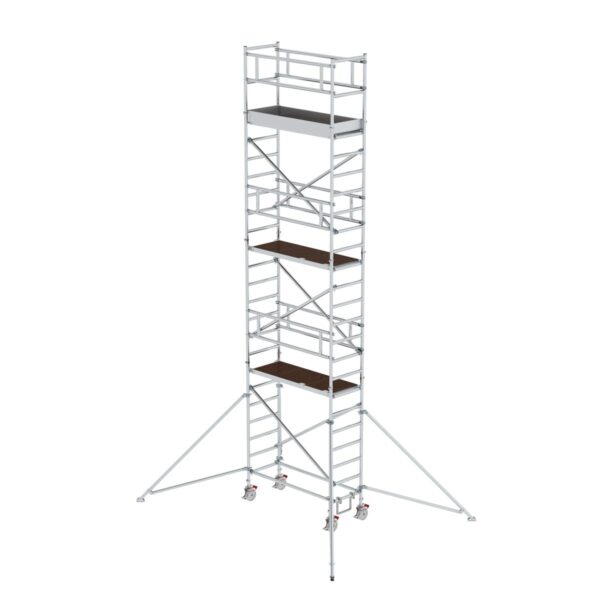 guenzburger steigtechnik rollgeruest 0 75 x 1 80 m mit plattform im 2 m abstand ausleger plattformhoehe 6 35 m