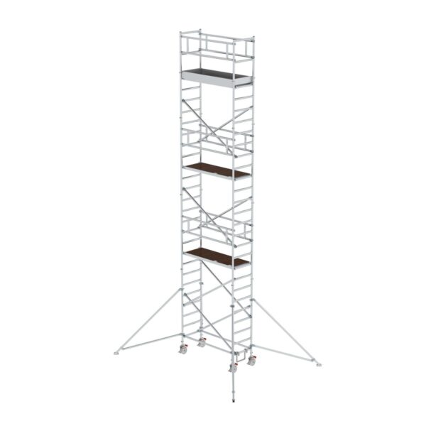 guenzburger steigtechnik rollgeruest 0 75 x 1 80 m mit plattform im 2 m abstand ausleger plattformhoehe 7 35 m