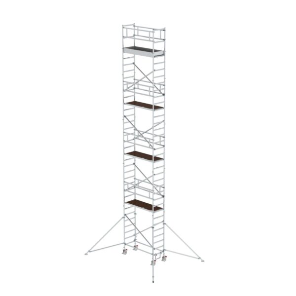 guenzburger steigtechnik rollgeruest 0 75 x 1 80 m mit plattform im 2 m abstand ausleger plattformhoehe 9 35m