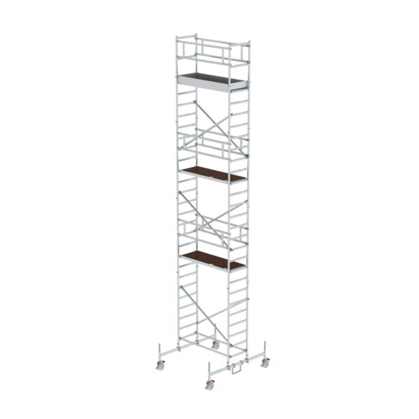 guenzburger steigtechnik rollgeruest 0 75 x 1 80 m mit plattform im 2 m abstand fahrbalken plattformhoehe 7 45 m