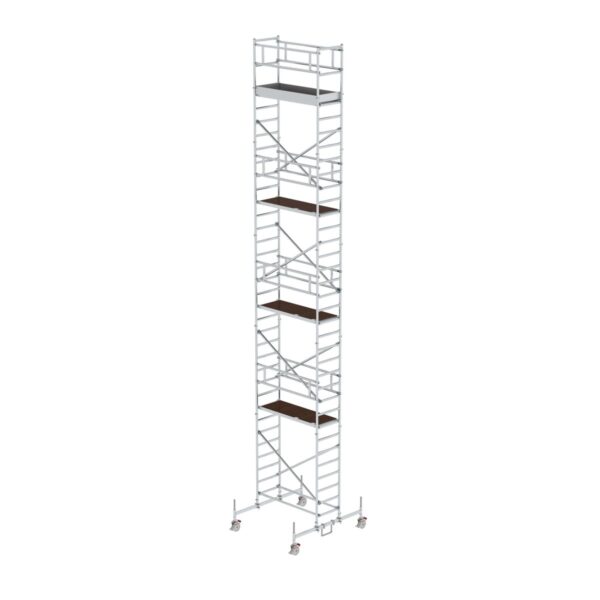 guenzburger steigtechnik rollgeruest 0 75 x 1 80 m mit plattform im 2 m abstand fahrbalken plattformhoehe 9 45 m