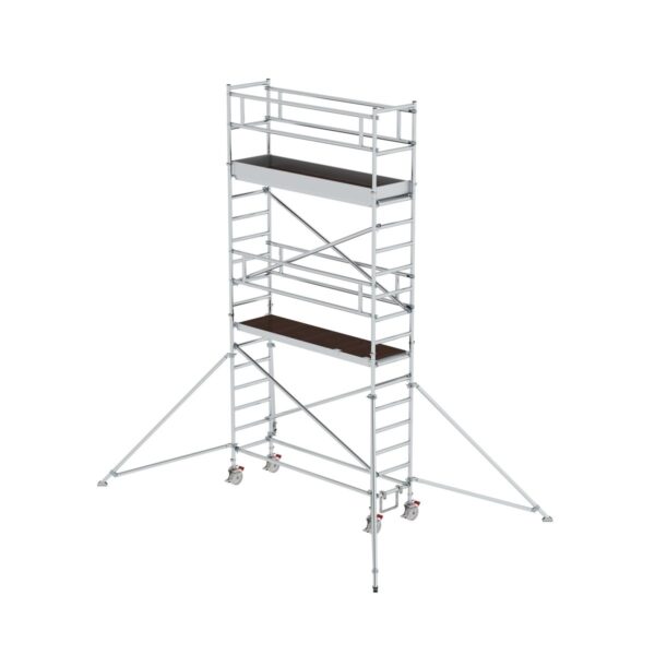 guenzburger steigtechnik rollgeruest 0 75 x 2 45 m mit plattform im 2 m abstand ausleger plattformhoehe 4 35 m