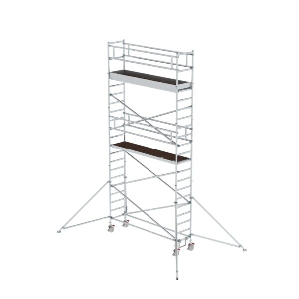 guenzburger steigtechnik rollgeruest 0 75 x 3 0 m mit plattform im 2 m abstand ausleger plattformhoehe 5 35 m