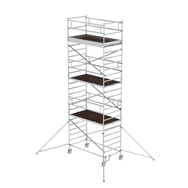 guenzburger steigtechnik rollgeruest 1 35 x 2 45 m mit ausleger doppel plattform plattformhoehe 6 35 m