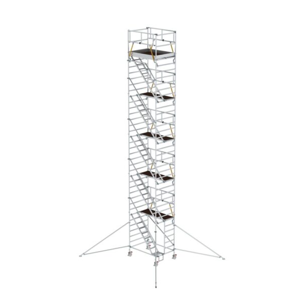 guenzburger steigtechnik rollgeruest sg 1 35 x 1 80 m mit schraegaufstiegen ausleger plattformhoehe 10 35 m