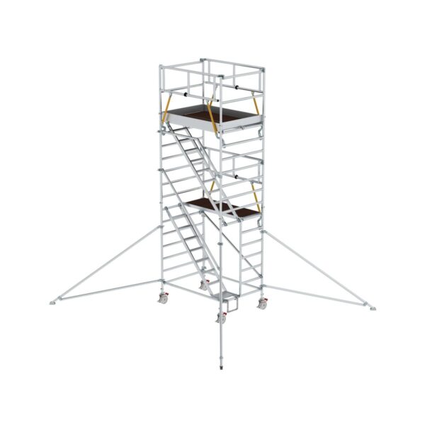 guenzburger steigtechnik rollgeruest sg 1 35 x 1 80 m mit schraegaufstiegen ausleger plattformhoehe 4 47 m