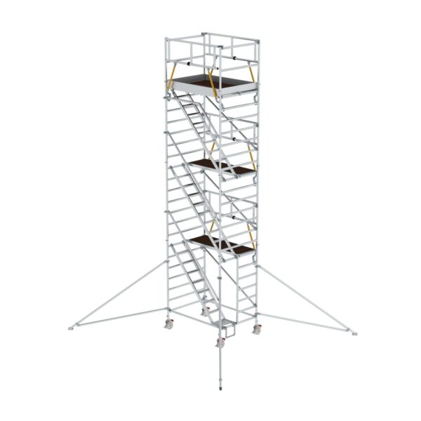 guenzburger steigtechnik rollgeruest sg 1 35 x 1 80 m mit schraegaufstiegen ausleger plattformhoehe 6 43 m