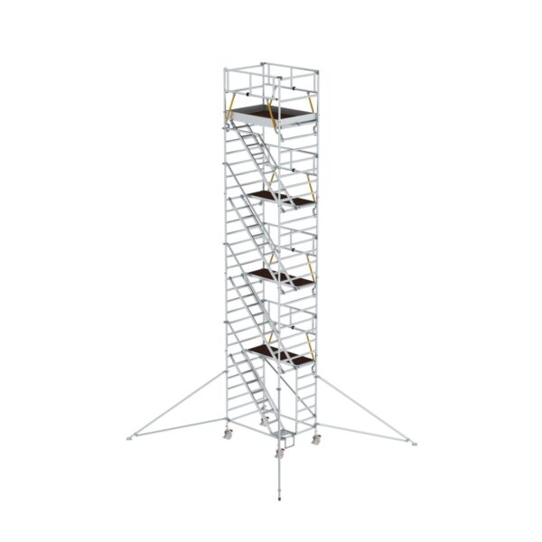 guenzburger steigtechnik rollgeruest sg 1 35 x 1 80 m mit schraegaufstiegen ausleger plattformhoehe 8 39 m