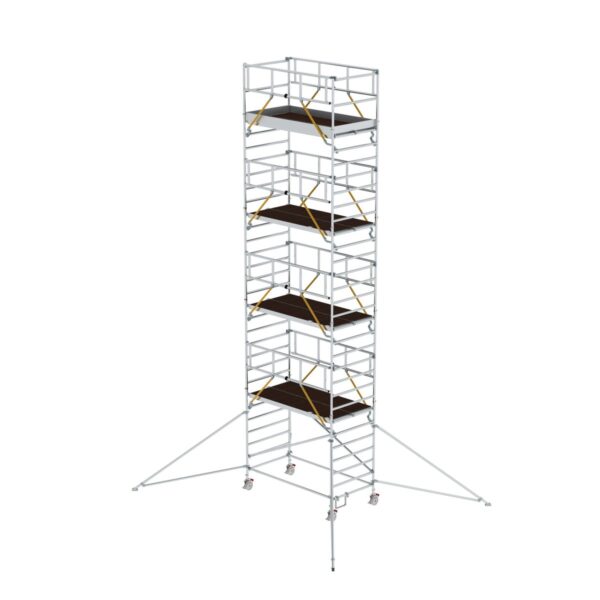 guenzburger steigtechnik rollgeruest sg 1 35 x 2 45 m mit ausleger doppel plattform plattformhoehe 8 39 m