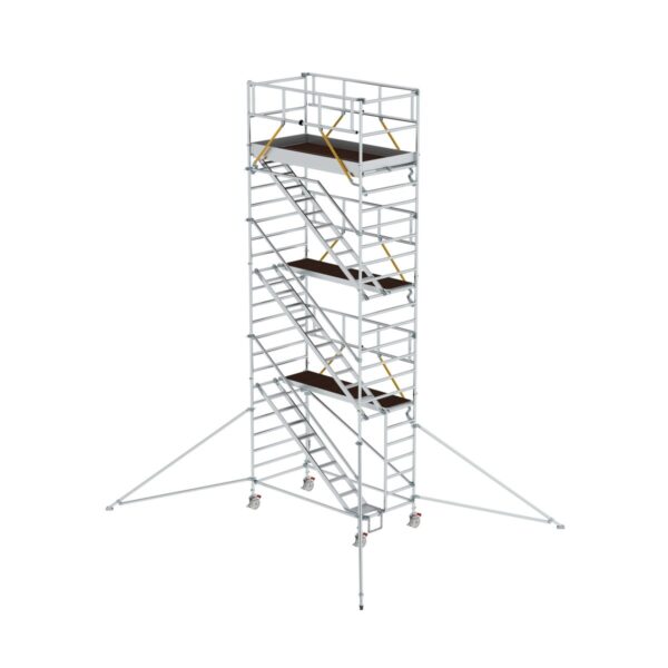 guenzburger steigtechnik rollgeruest sg 1 35 x 2 45 m mit schraegaufstiegen ausleger plattformhoehe 6 43 m