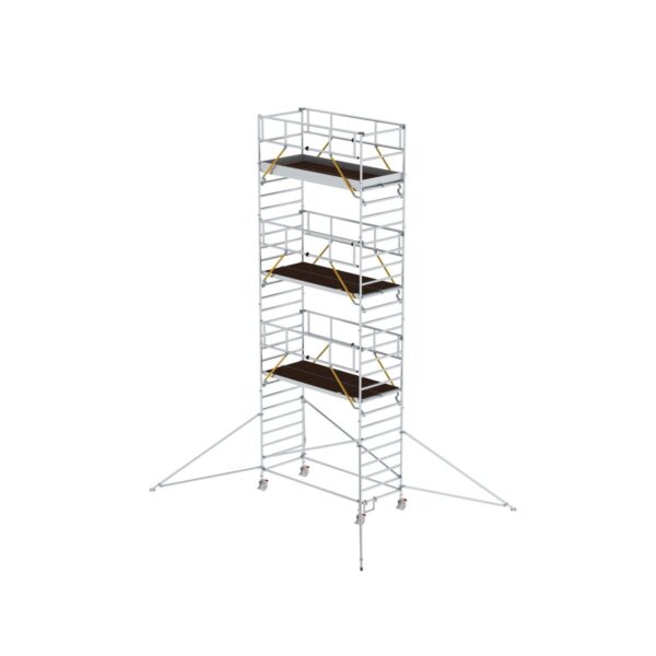 guenzburger steigtechnik rollgeruest sg 1 35 x 3 0 m mit ausleger doppel plattform plattformhoehe 7 55 m