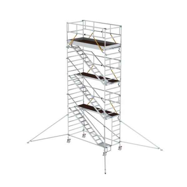 guenzburger steigtechnik rollgeruest sg 1 35 x 3 0 m mit schraegaufstiegen ausleger plattformhoehe 6 43 m