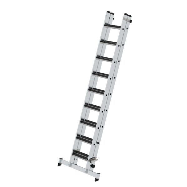 guenzburger steigtechnik stufen schiebeleiter 2 teilig mit nivello traverse und clip step r13 2x9 1