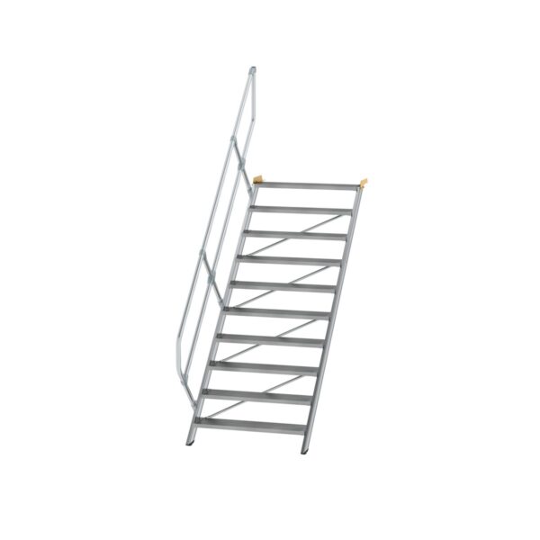 guenzburger steigtechnik treppe 45 stufenbreite 1000 mm 11 stufen aluminium geriffelt