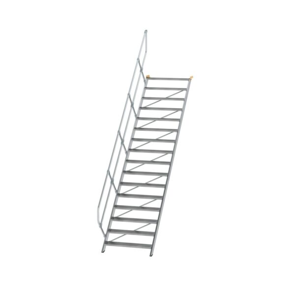 guenzburger steigtechnik treppe 45 stufenbreite 1000 mm 16 stufen aluminium geriffelt