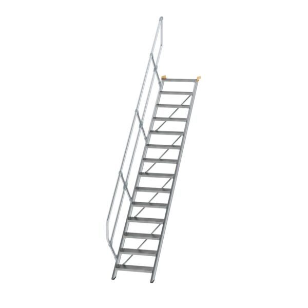 guenzburger steigtechnik treppe 45 stufenbreite 600 mm 14 stufen aluminium geriffelt