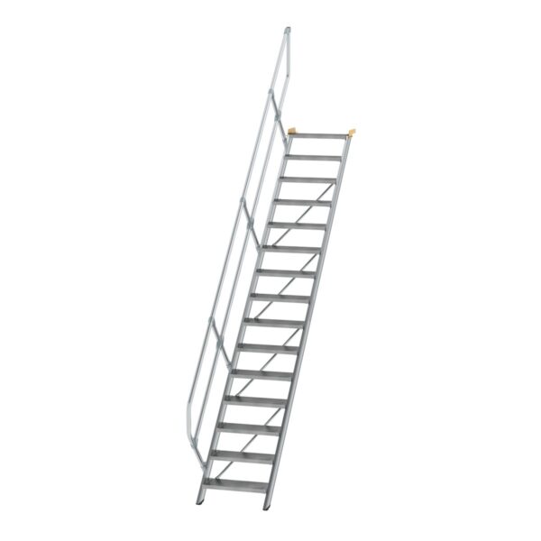 guenzburger steigtechnik treppe 45 stufenbreite 600 mm 15 stufen aluminium geriffelt