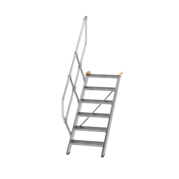 guenzburger steigtechnik treppe 45 stufenbreite 600 mm 6 stufen aluminium geriffelt