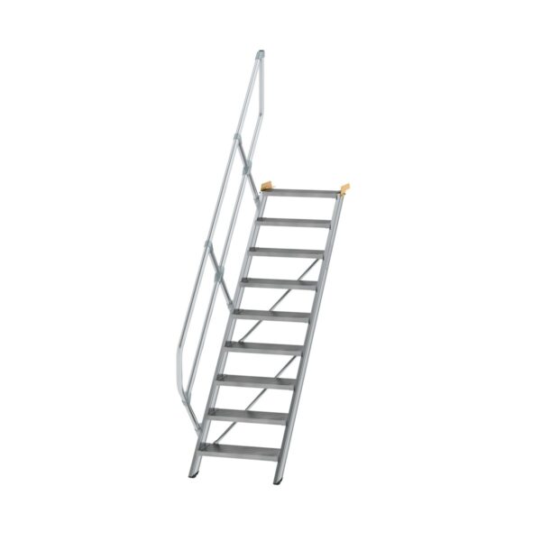 guenzburger steigtechnik treppe 45 stufenbreite 600 mm 9 stufen aluminium geriffelt