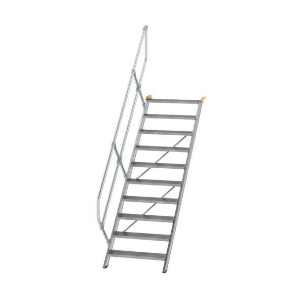 guenzburger steigtechnik treppe 45 stufenbreite 800 mm 10 stufen aluminium geriffelt