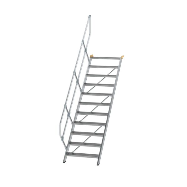 guenzburger steigtechnik treppe 45 stufenbreite 800 mm 11 stufen aluminium geriffelt