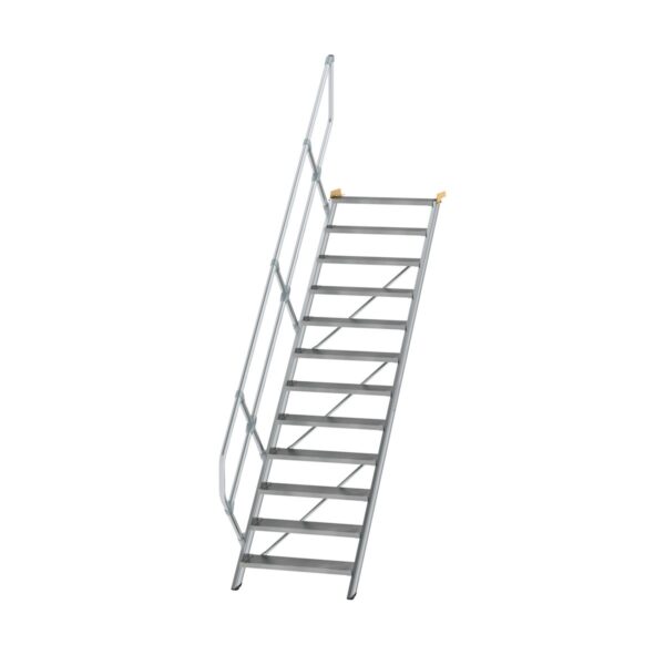 guenzburger steigtechnik treppe 45 stufenbreite 800 mm 12 stufen aluminium geriffelt