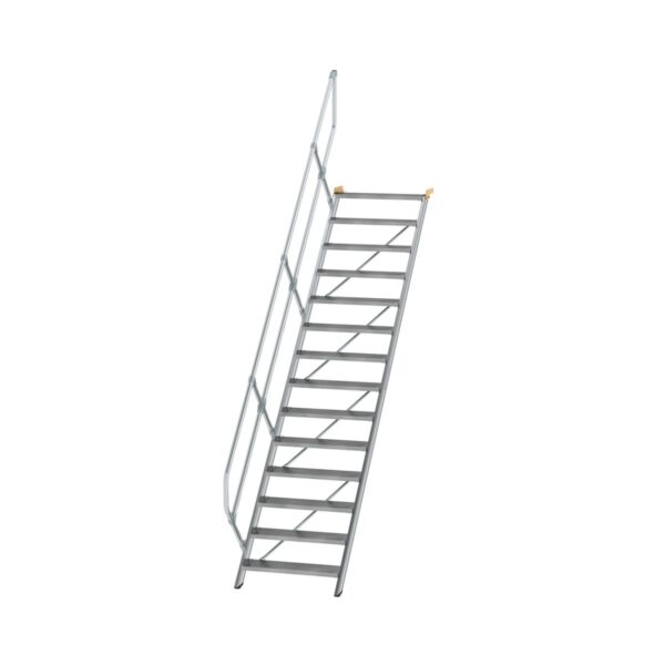 guenzburger steigtechnik treppe 45 stufenbreite 800 mm 14 stufen aluminium geriffelt