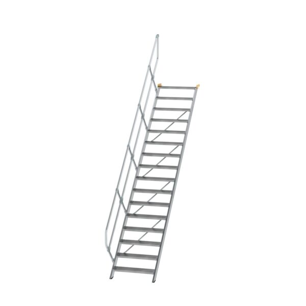 guenzburger steigtechnik treppe 45 stufenbreite 800 mm 16 stufen aluminium geriffelt