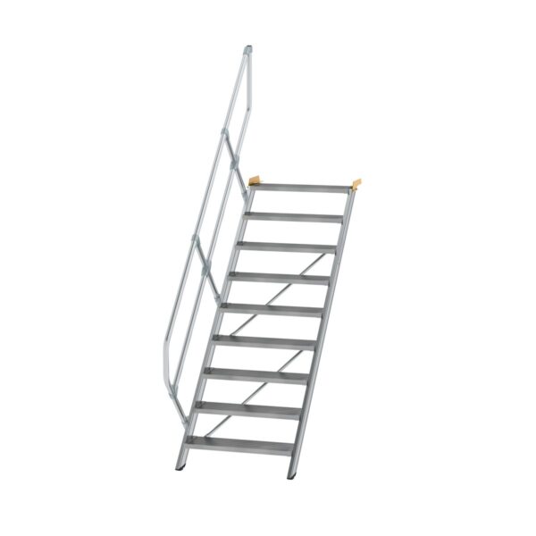 guenzburger steigtechnik treppe 45 stufenbreite 800 mm 9 stufen aluminium geriffelt