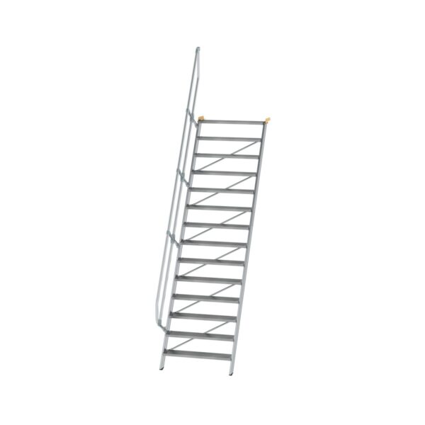 guenzburger steigtechnik treppe 60 stufenbreite 1000 mm 14 stufen aluminium geriffelt