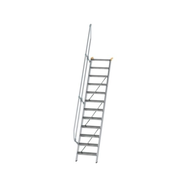 guenzburger steigtechnik treppe 60 stufenbreite 600 mm 12 stufen aluminium geriffelt